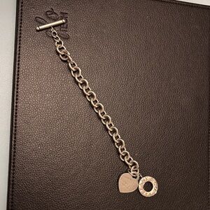 Tiffany & Co. Silver Heart and Circle Charm Bracelet